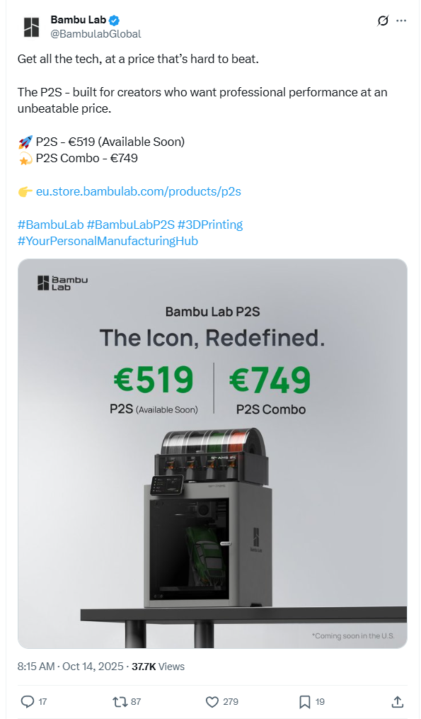 Bambu Lab P2S