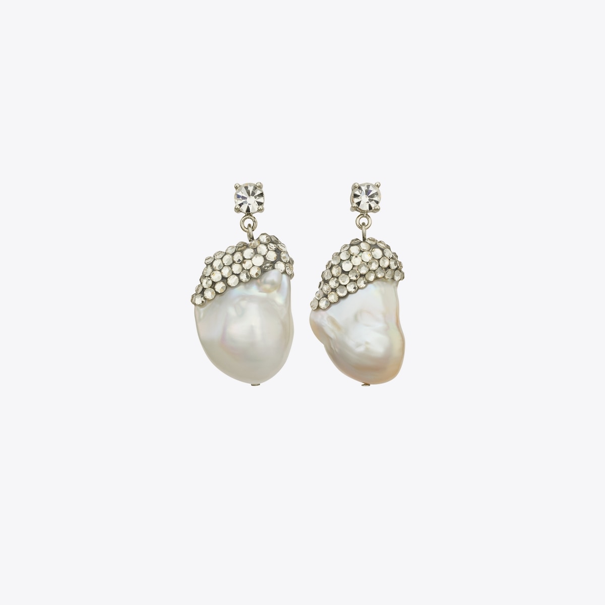 Moondance Crystal and Pearl Drop Earrings in White, Size Os