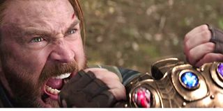 Steve Rogers screams fighting Thanos Avengers: Infinity War