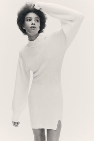 Knit Mock Turtleneck Dress