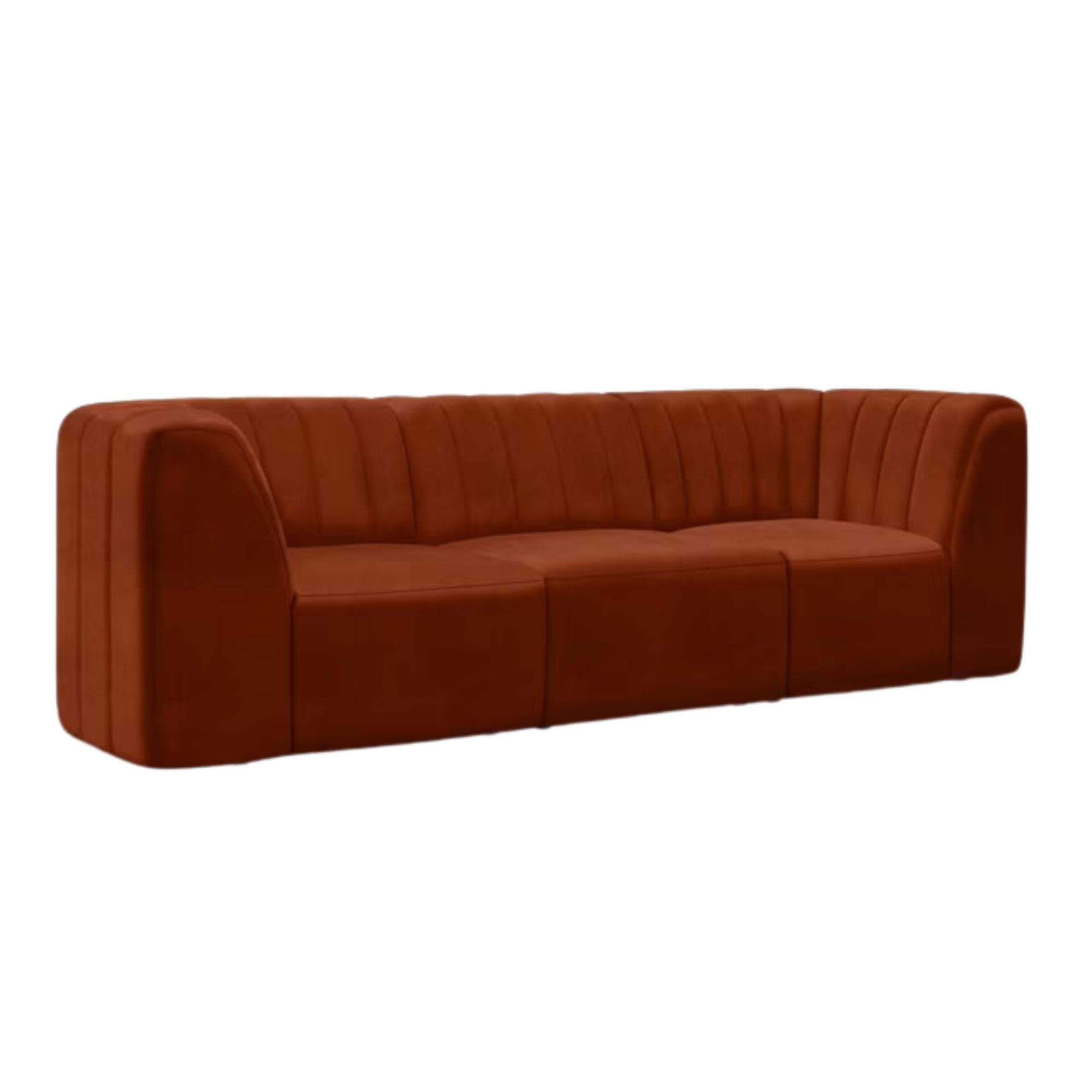 John Lewis & Partners, Flow Grand 3 Seater Sofa in Velvet Auburn