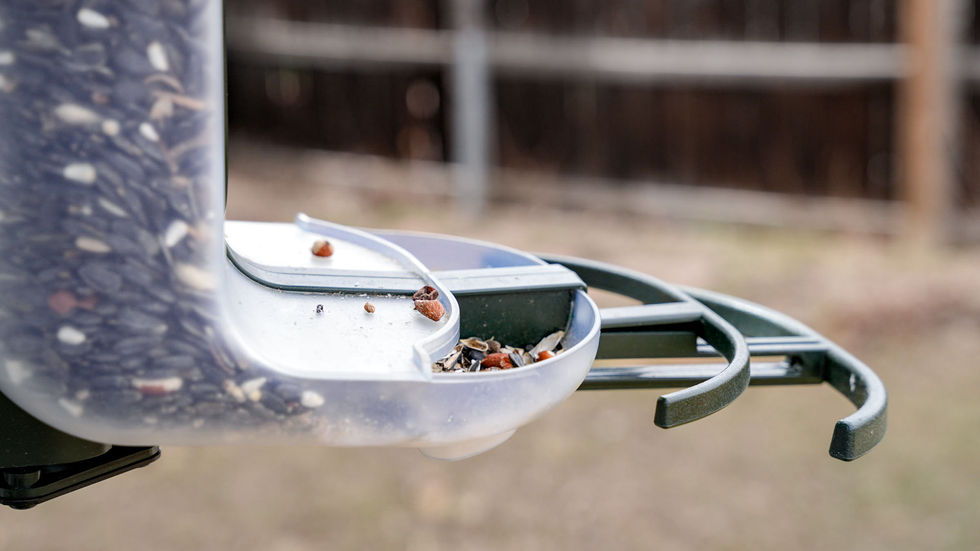 Close up of the Feathersnap Scout Bird Feeder.