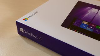 Close-up view of a Windows 10 Pro Retail Box