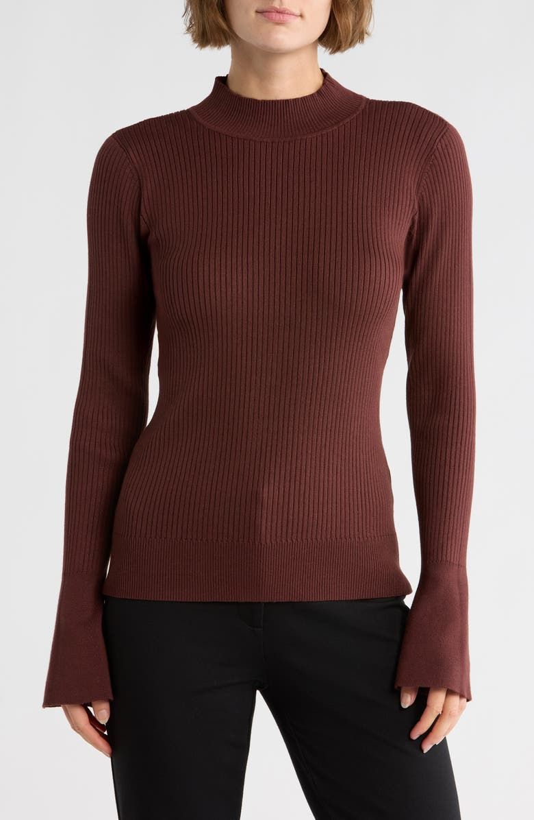Mock Neck Bell Sleeve Sweater