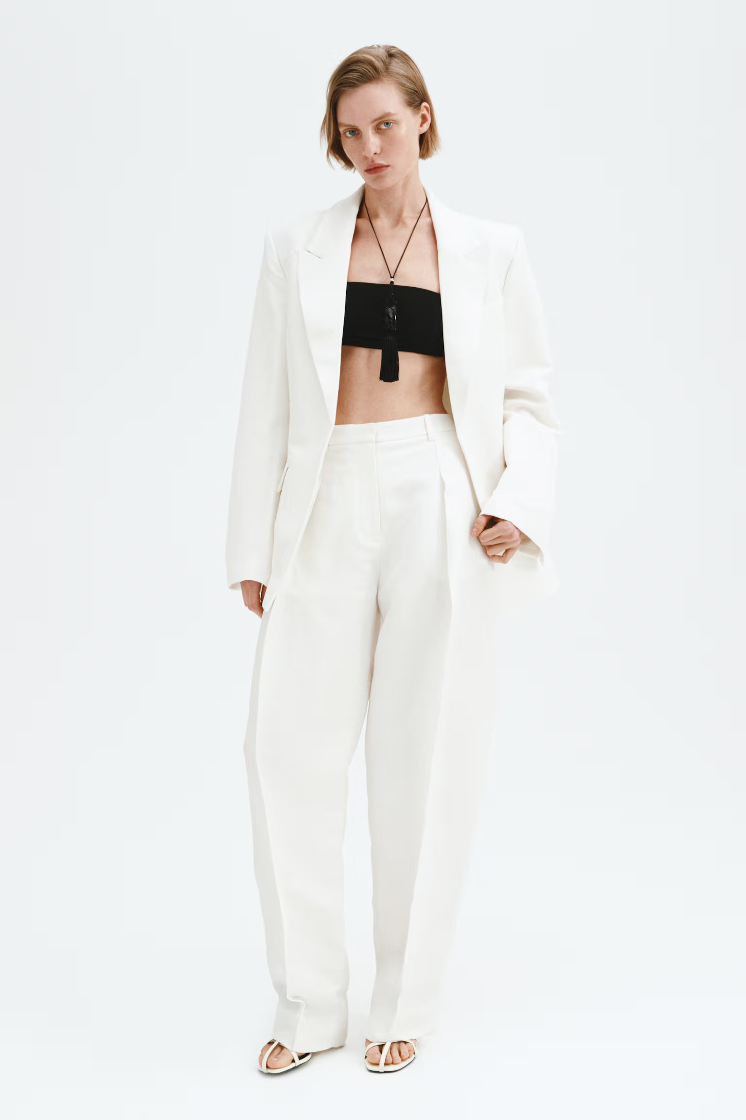 H&amp;amp;M, Linen-Blend Barrel Trousers