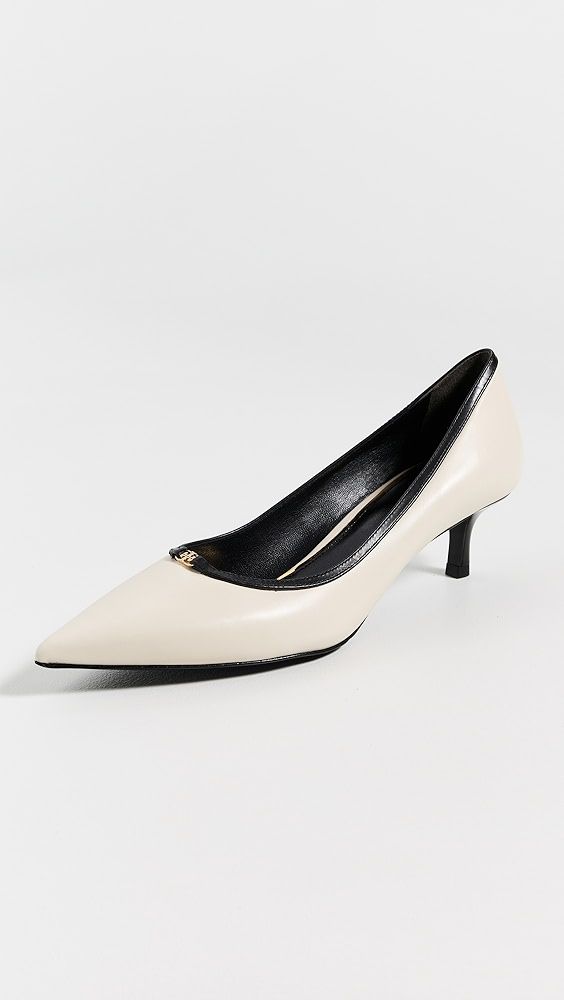 Tory Burch Double T Buckle Kitten Heel Pumps 45mm
