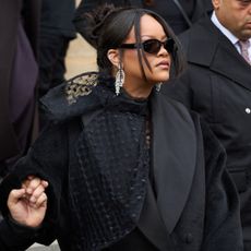 Rihanna attended the Dior Spring 2026 Couture show in all-black winterwear
