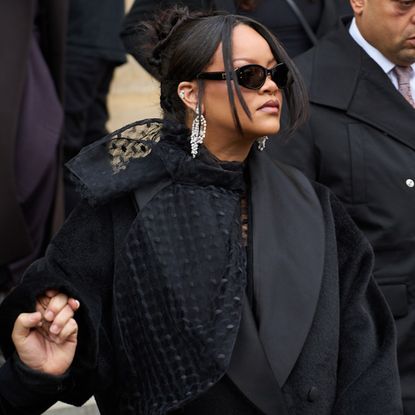 Rihanna attended the Dior Spring 2026 Couture show in all-black winterwear