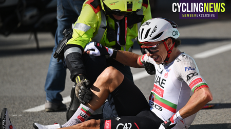 Ivo Oliveira is attended to by a paramedic following a crash