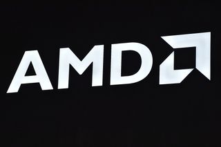 AMD logo in white on a pure black background