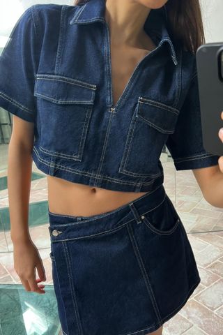 Z1975 Cropped Denim Shirt