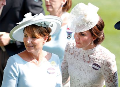 Carole Middleton and Catherine, Princess of Wales attend day 1 of Royal Ascot at Ascot Racecourse on June 20, 2017 in Ascot, England.