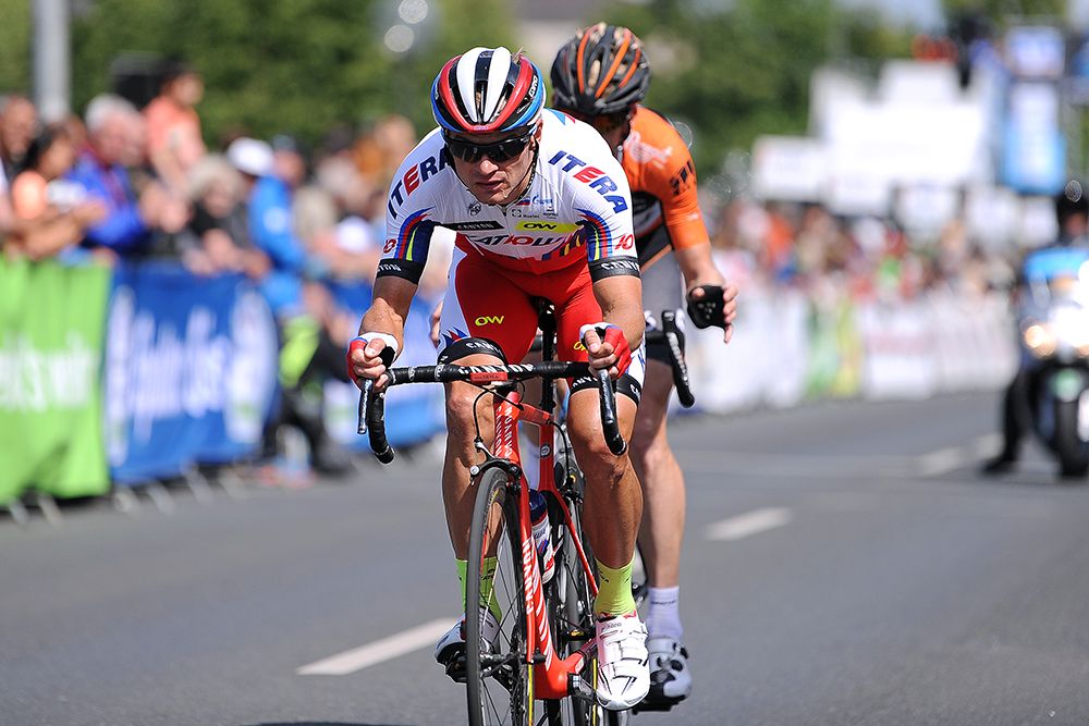 Eduard Vorganov (Team Katusha) leading the break