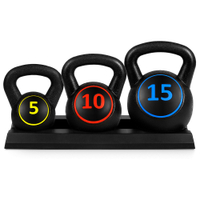 3-Piece Kettlebell Set with Storage Rack | was $89.99 | now $49.99 at Walmart
Save $30 on the price of this three-piece kettlebell set complete with a handy storage rack. Kettlebells are expensive purchases when buying them individually, and you're unable to go up or down a weight category – you have to buy the next size up. Not so here, which groups the weights into 5lbs, 10lbs and even 15lbs.&nbsp;