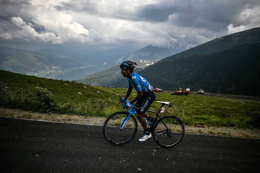Nairo Quintana (Movistar) on his way to winning stage 17 at the Tour de France