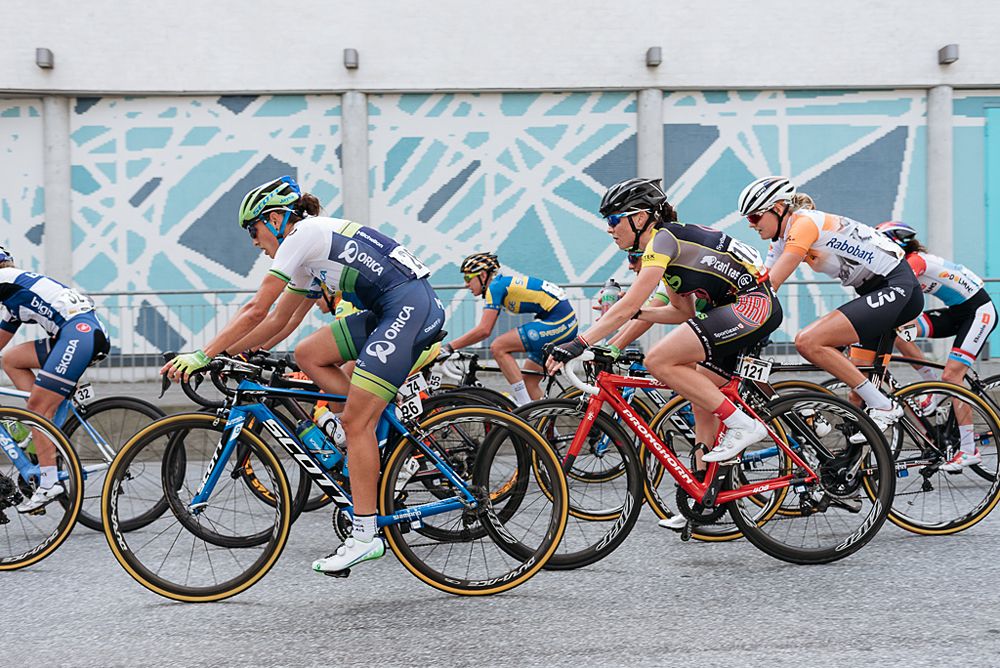 The peloton racing stage 2 at the Ladies Tour of Norway