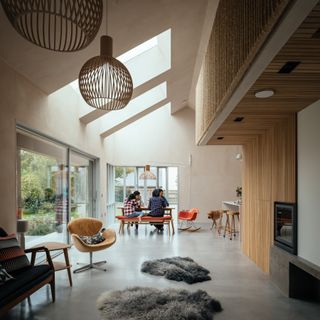 Living space at Clay retreat by PAD.