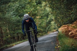 Image shows a rider cycling.