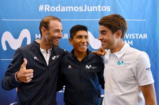 Alejandro Valverde, Nairo Quintana, and Mikel Landa all smiles in Brussels