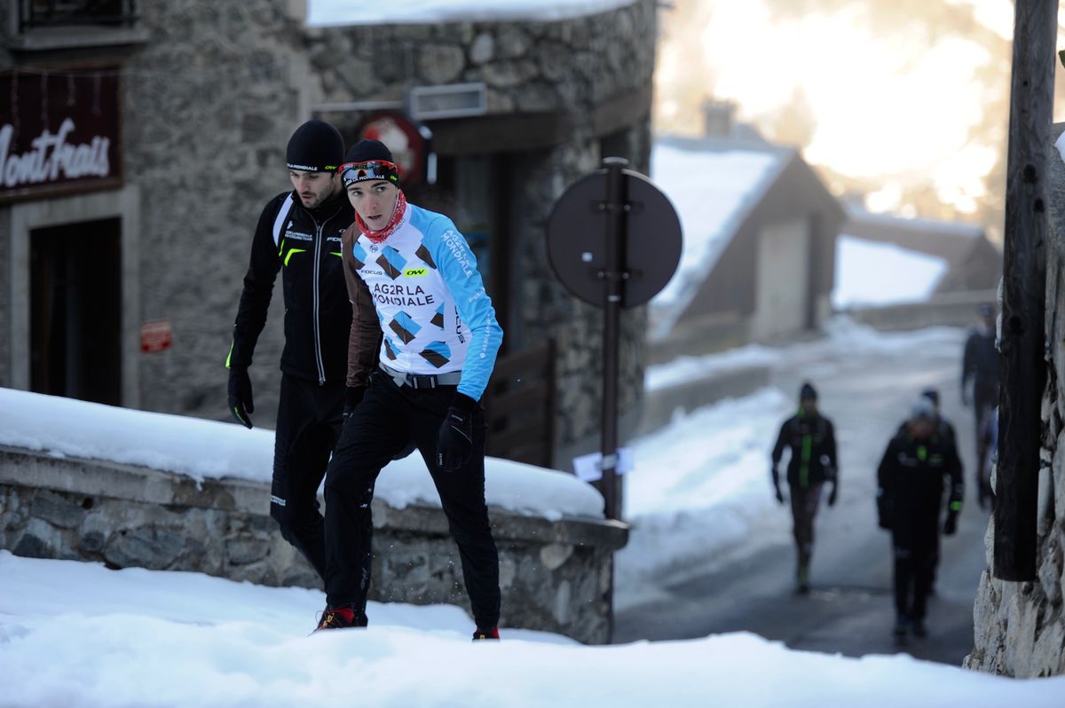 Romain Bardet makes his way up the hill