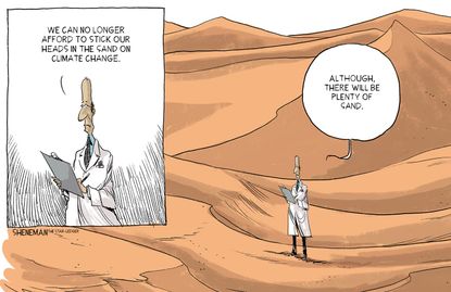 Editorial Cartoon U.S. Head In Sand On Climate Change