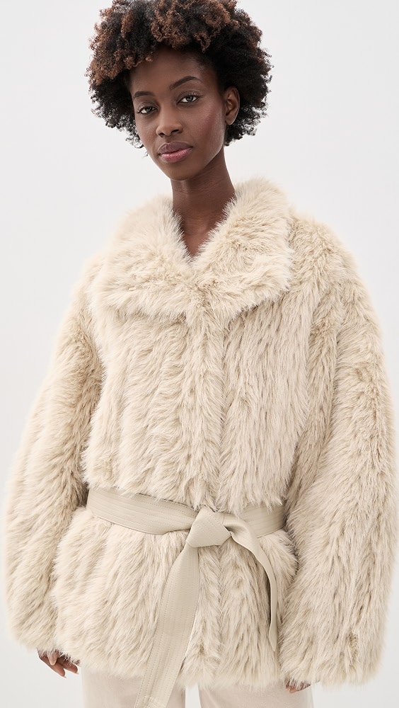 Ilaria Faux Fur Coat - Beige