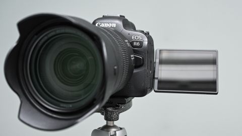 Canon EOS R6 with vari-angle touchscreen deployed