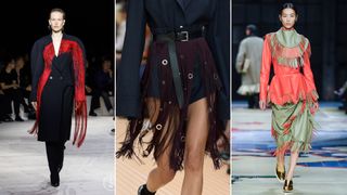 the fringe trend seen on Alexander McQueen, Prada, Bottega Veneta's spring/summer 2024 runways
