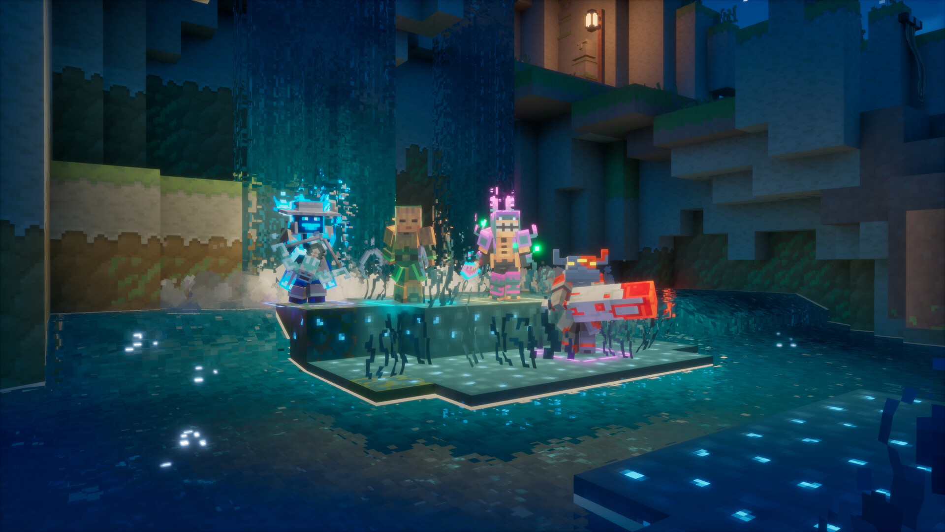 A screenshot of the the upcoming PS5 game, Minecraft Dungeons 2