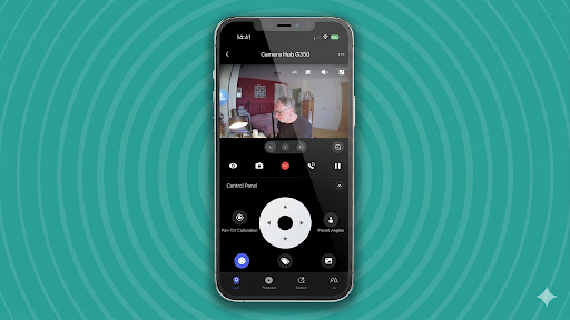Screen grab of Aqara Home mobile app on iPhone screen showing camera recording