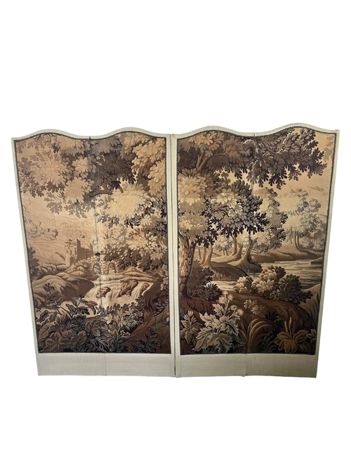 Vintage Tapestry Folding Screen