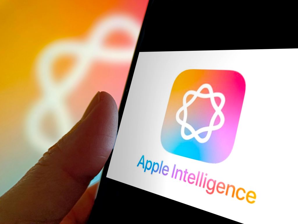 Apple Intelligence logo displayed on a smartphone