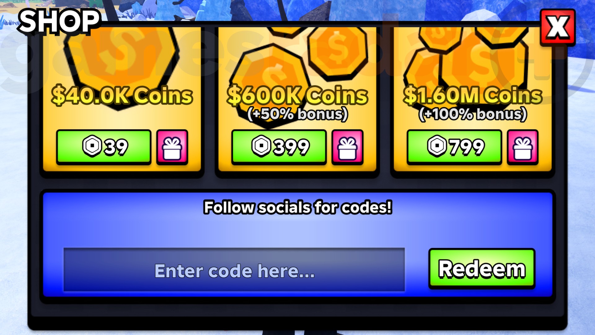 The Slime RNG codes redemption box