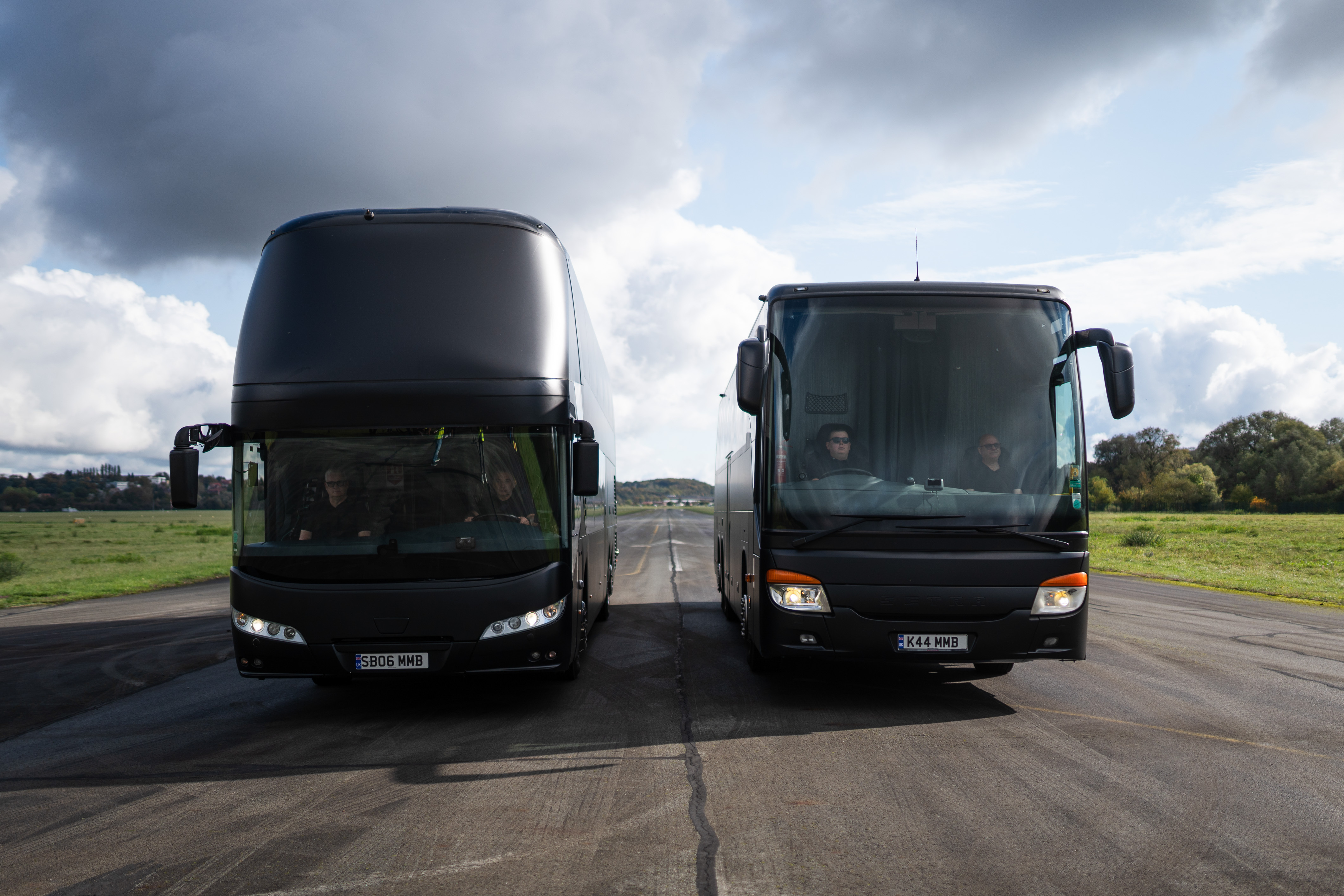 The blacked-out coaches are ready to roll!