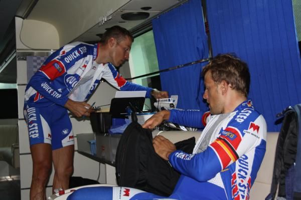 Ciolek sits down and goes through his pre-race routine
