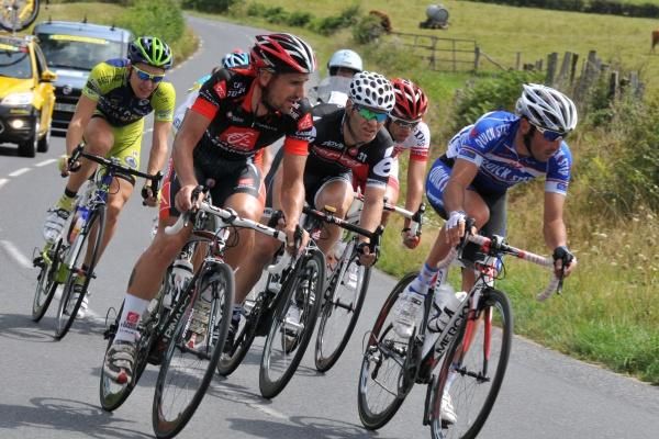 The first break of the day would soon be caught by the peloton.