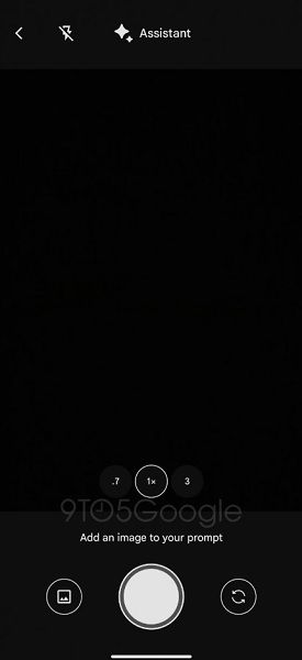 Choosing to give Assistant with Bard a photo will open the camera app.