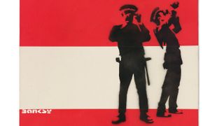 Red & White Police by Banksy