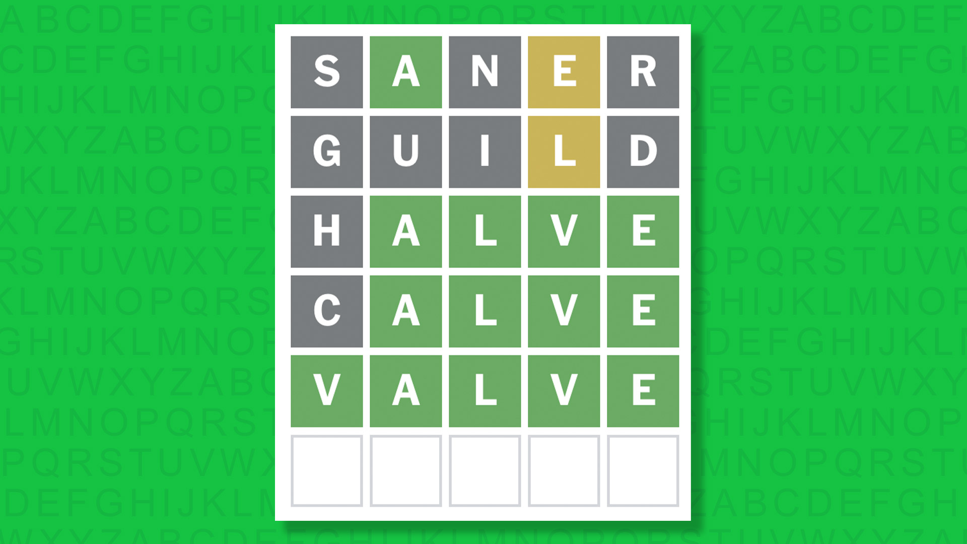 NYT Wordle answer for game 1866 on a green background