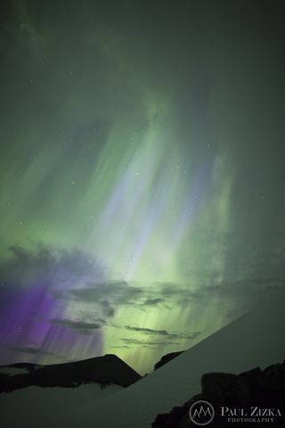 Aurora over the Waputik Icefield, Canada
