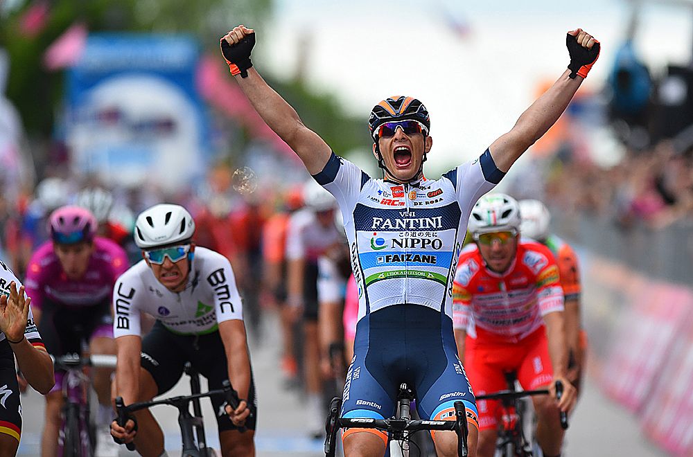 Damiano Cima (Nippo-Vini Fantini-Faizane) wins stage 18 at the Giro d'Italia