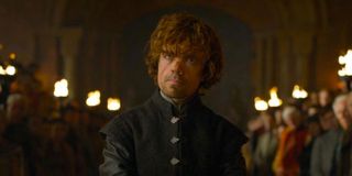 Tyrion on trial during Game Of Thrones Season 4 Episode 6.