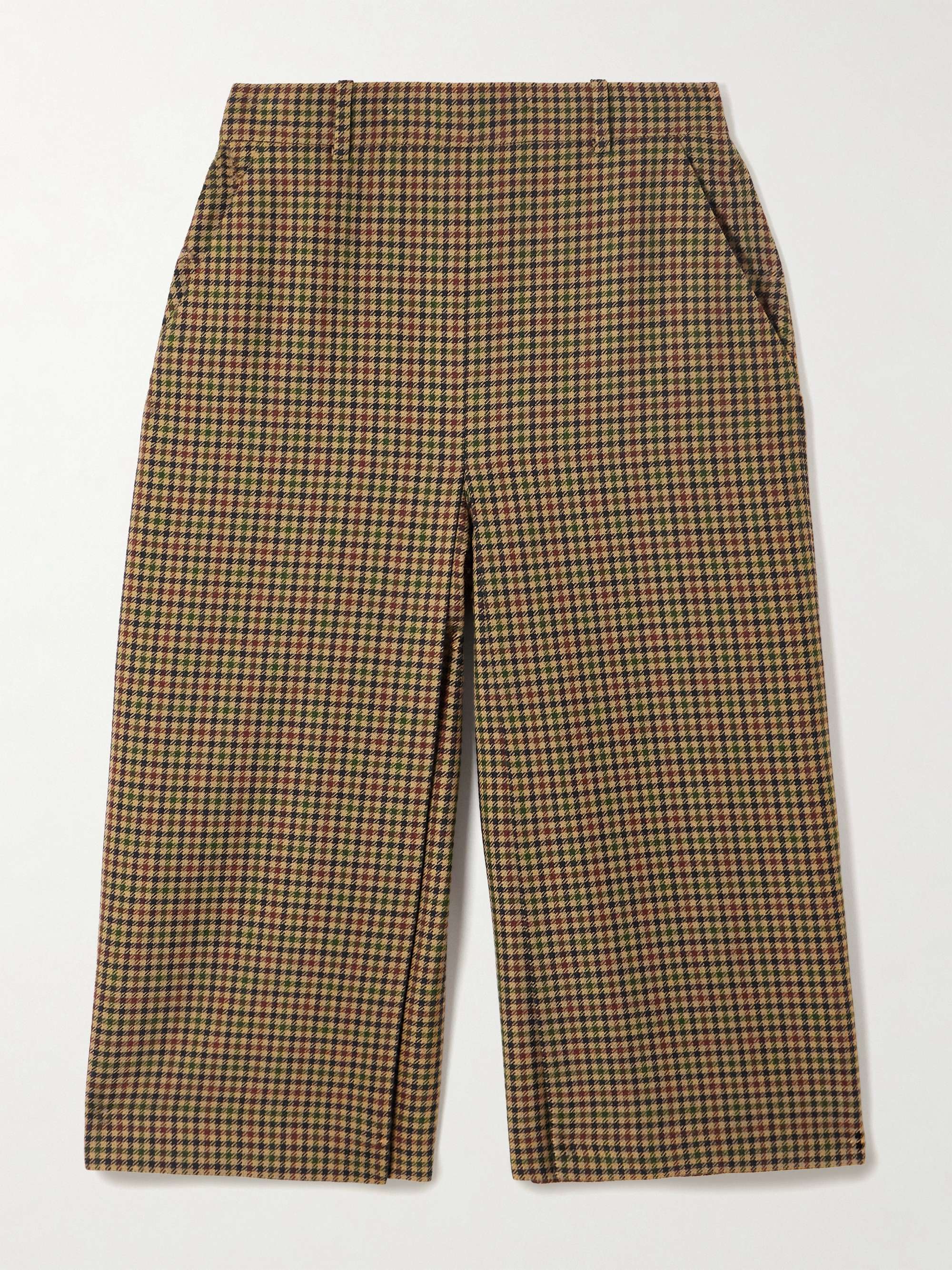 Checked Wool Wide-Leg Culottes