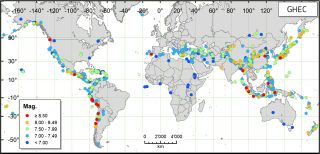 The GEM global historic earthquake catalog includes known siazable quakes from the past 1,000 years.