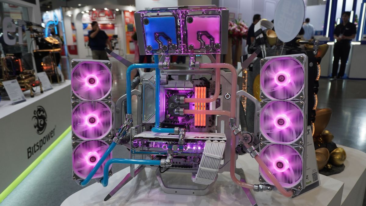 A PC build seen on the show floor at Computex 2025