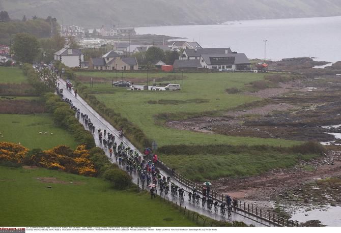 A bitter rain fell on the Giro d'Italia in Northern Ireland