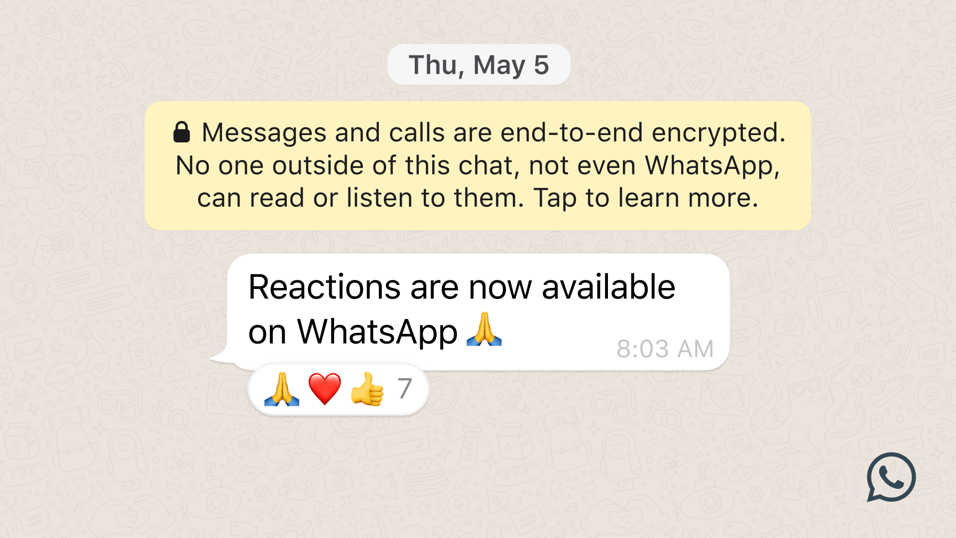 anúncio de reações emoji do whatsapp