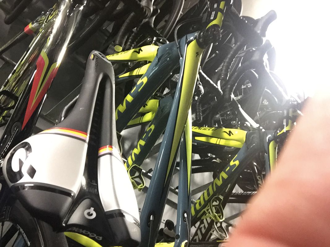 Contador's custom saddle just before its first outing