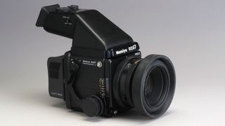 Mamiya RZ67 film camera on a white background