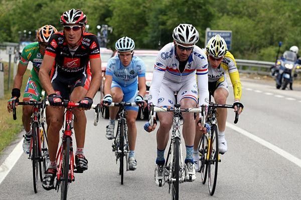 British champ David Millar (Slipstream) rides ahead of eventual stage winner Pavel Brutt.